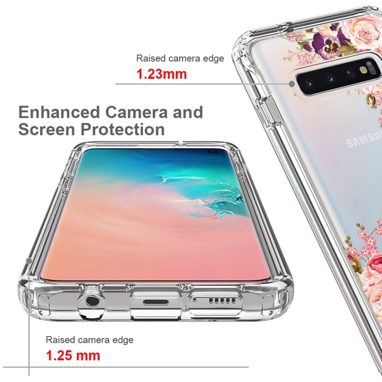 For Samsung Galaxy S10 PC+TPU Transparent Painted Phone Case