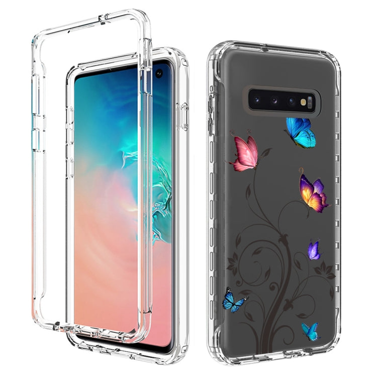 For Samsung Galaxy S10 PC+TPU Transparent Painted Phone Case
