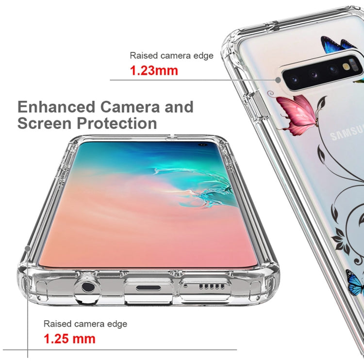 For Samsung Galaxy S10 PC+TPU Transparent Painted Phone Case