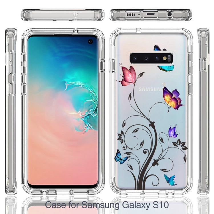 For Samsung Galaxy S10 PC+TPU Transparent Painted Phone Case