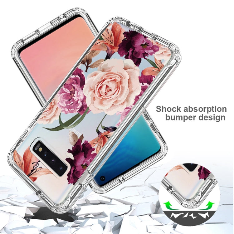 For Samsung Galaxy S10 PC+TPU Transparent Painted Phone Case