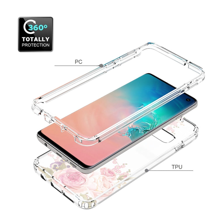 For Samsung Galaxy S10 PC+TPU Transparent Painted Phone Case
