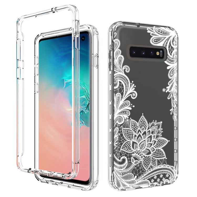 For Samsung Galaxy S10+ PC+TPU Transparent Painted Phone Case
