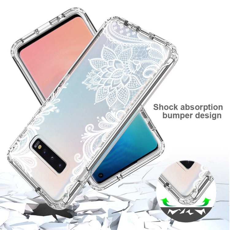 For Samsung Galaxy S10+ PC+TPU Transparent Painted Phone Case