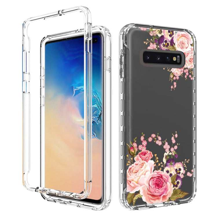 For Samsung Galaxy S10+ PC+TPU Transparent Painted Phone Case