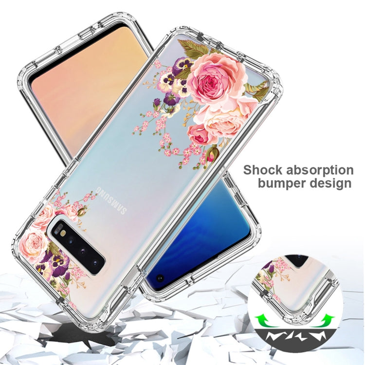 For Samsung Galaxy S10+ PC+TPU Transparent Painted Phone Case