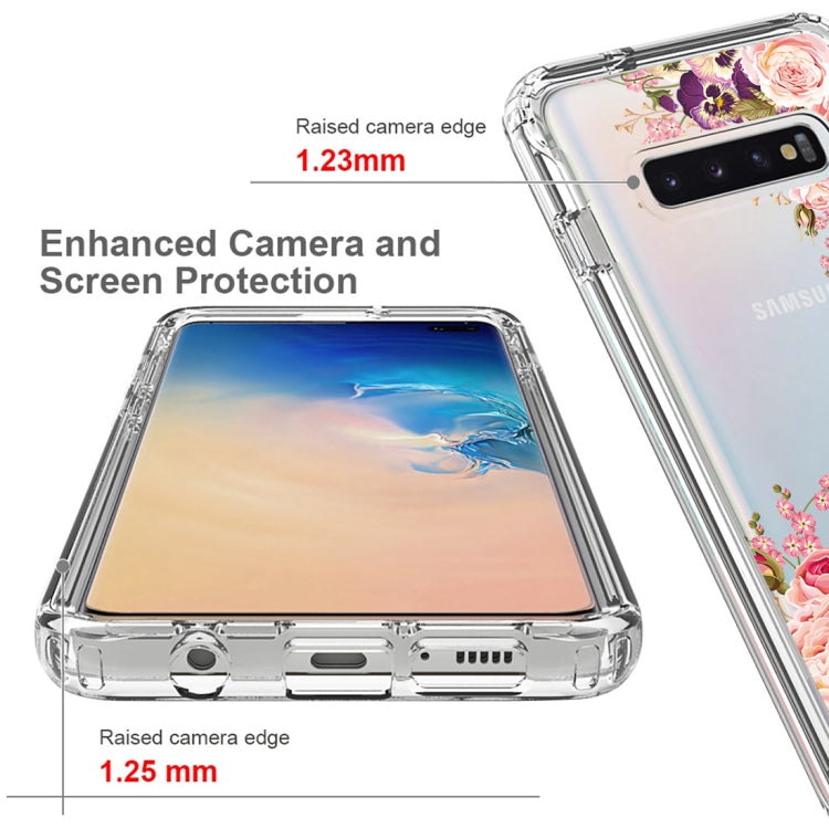 For Samsung Galaxy S10+ PC+TPU Transparent Painted Phone Case