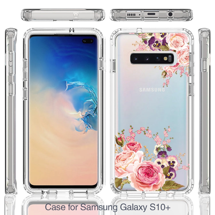 For Samsung Galaxy S10+ PC+TPU Transparent Painted Phone Case