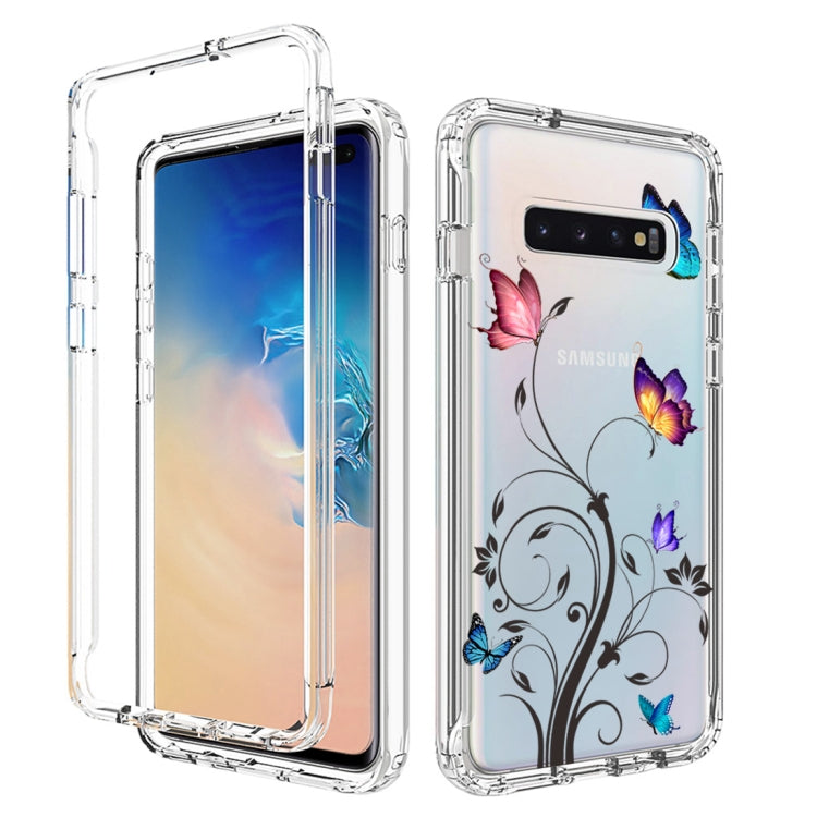 For Samsung Galaxy S10+ PC+TPU Transparent Painted Phone Case