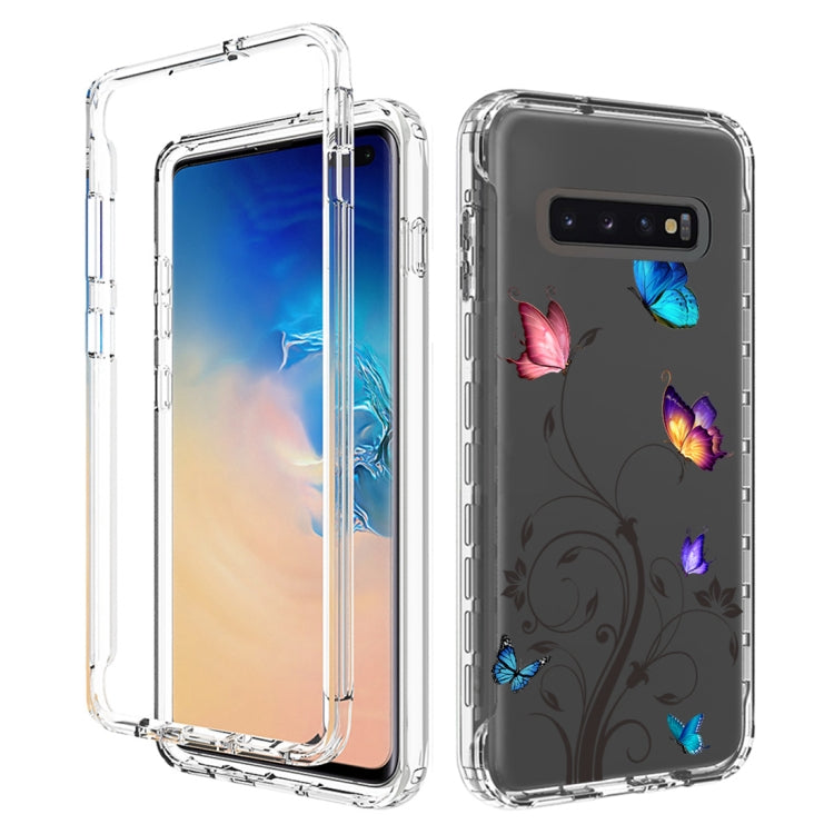 For Samsung Galaxy S10+ PC+TPU Transparent Painted Phone Case