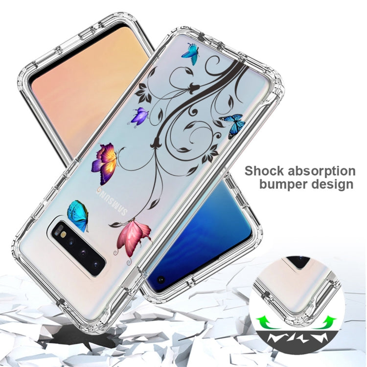 For Samsung Galaxy S10+ PC+TPU Transparent Painted Phone Case