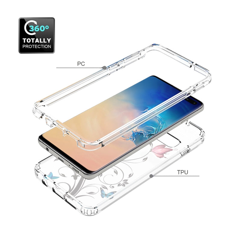 For Samsung Galaxy S10+ PC+TPU Transparent Painted Phone Case