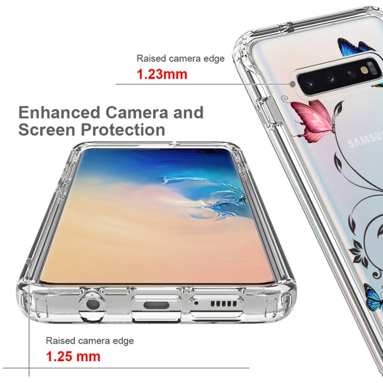For Samsung Galaxy S10+ PC+TPU Transparent Painted Phone Case