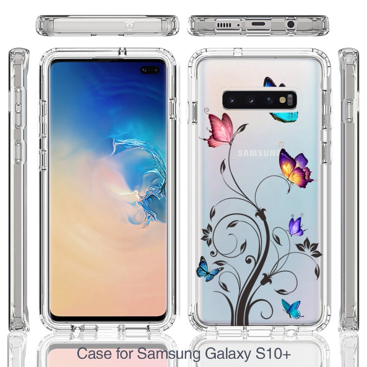 For Samsung Galaxy S10+ PC+TPU Transparent Painted Phone Case