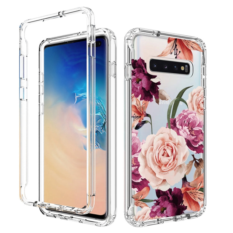 For Samsung Galaxy S10+ PC+TPU Transparent Painted Phone Case