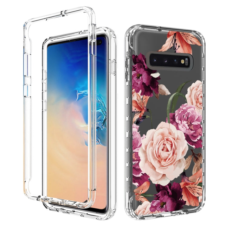 For Samsung Galaxy S10+ PC+TPU Transparent Painted Phone Case