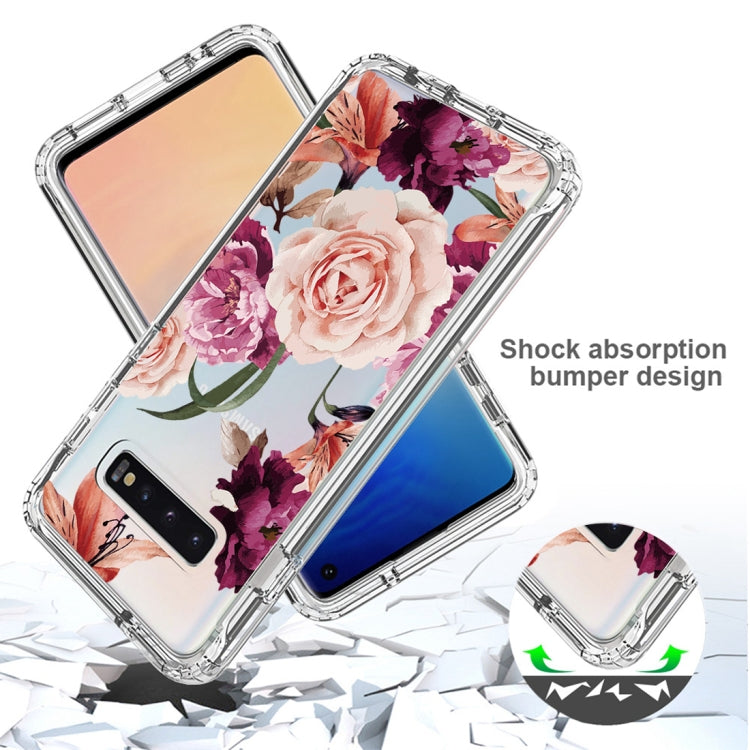 For Samsung Galaxy S10+ PC+TPU Transparent Painted Phone Case