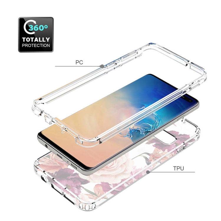 For Samsung Galaxy S10+ PC+TPU Transparent Painted Phone Case