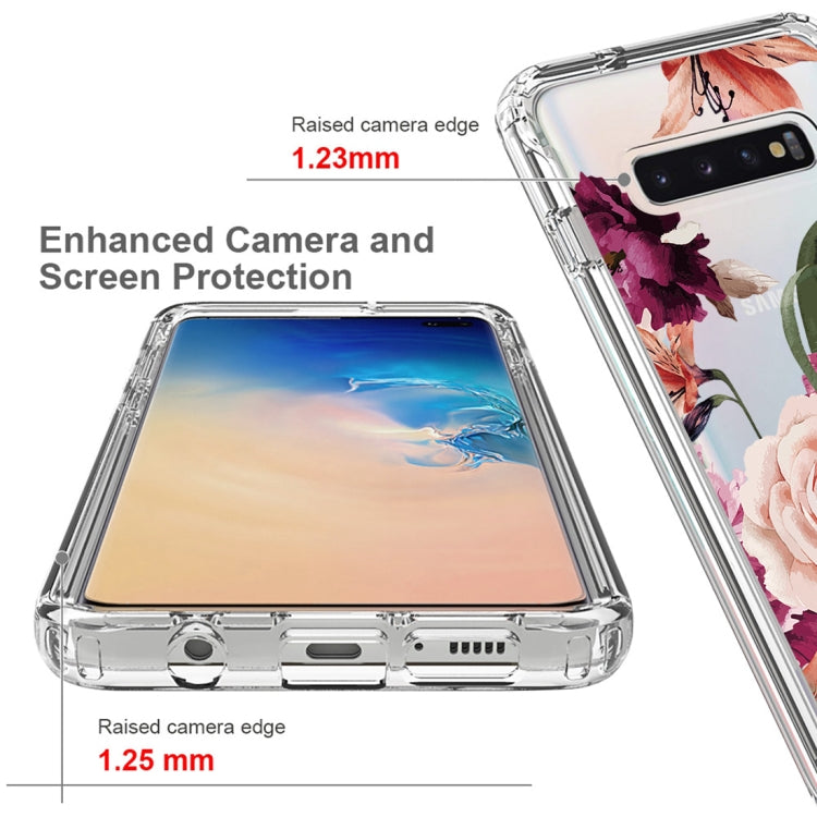 For Samsung Galaxy S10+ PC+TPU Transparent Painted Phone Case