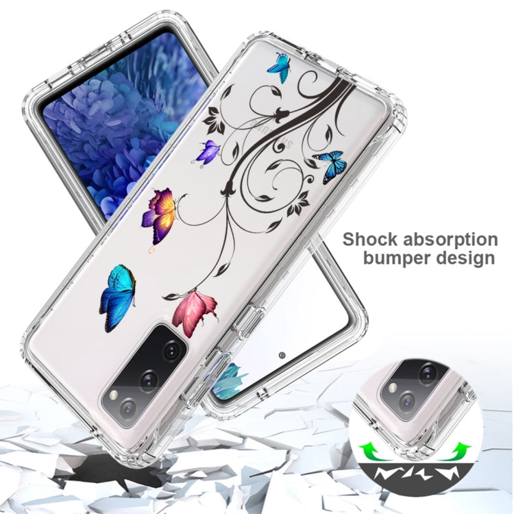 For Samsung Galaxy S20 FE PC+TPU Transparent Painted Phone Case