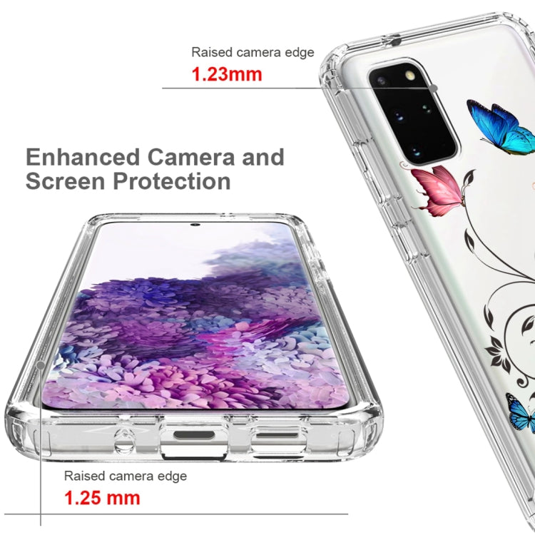 For Samsung Galaxy S20+ PC+TPU Transparent Painted Phone Case