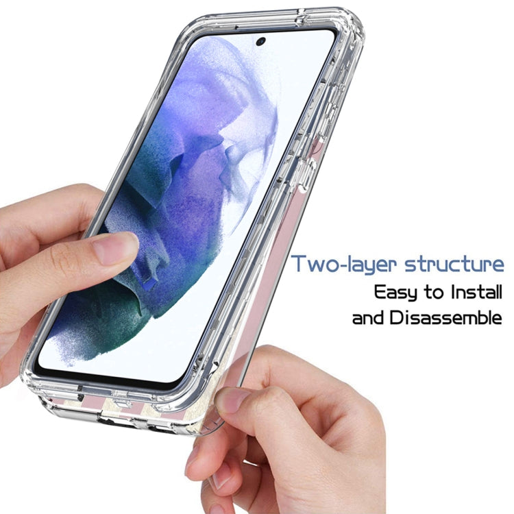 For Samsung Galaxy S21 5G PC+TPU Transparent Painted Phone Case