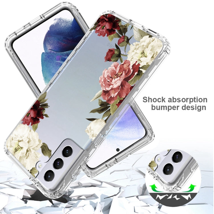 For Samsung Galaxy S21 5G PC+TPU Transparent Painted Phone Case