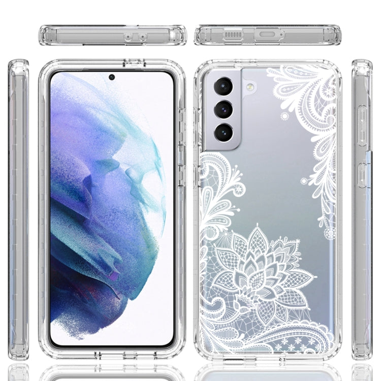 For Samsung Galaxy S21 5G PC+TPU Transparent Painted Phone Case