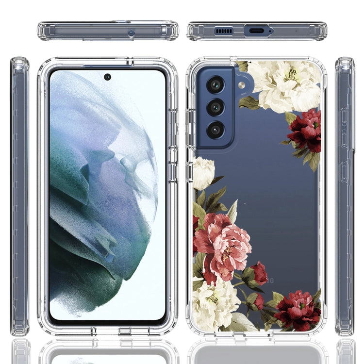 For Samsung Galaxy S21 FE 5G PC+TPU Transparent Painted Phone Case