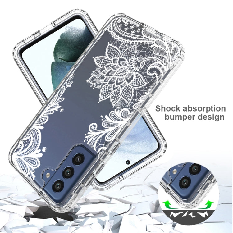 For Samsung Galaxy S21 FE 5G PC+TPU Transparent Painted Phone Case
