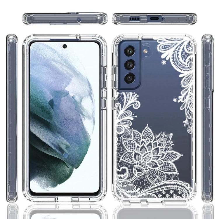 For Samsung Galaxy S21 FE 5G PC+TPU Transparent Painted Phone Case