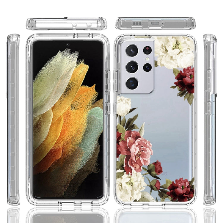 For Samsung Galaxy S21 Ultra 5G PC+TPU Transparent Painted Phone Case