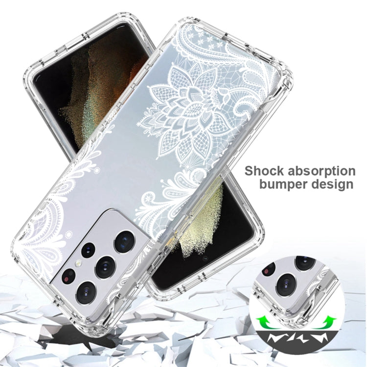 For Samsung Galaxy S21 Ultra 5G PC+TPU Transparent Painted Phone Case