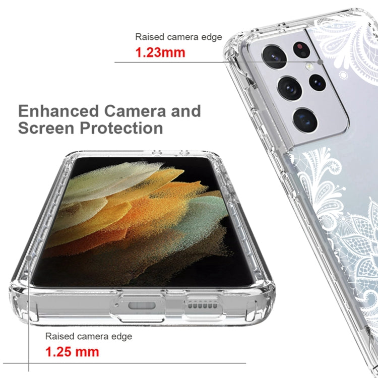 For Samsung Galaxy S21 Ultra 5G PC+TPU Transparent Painted Phone Case