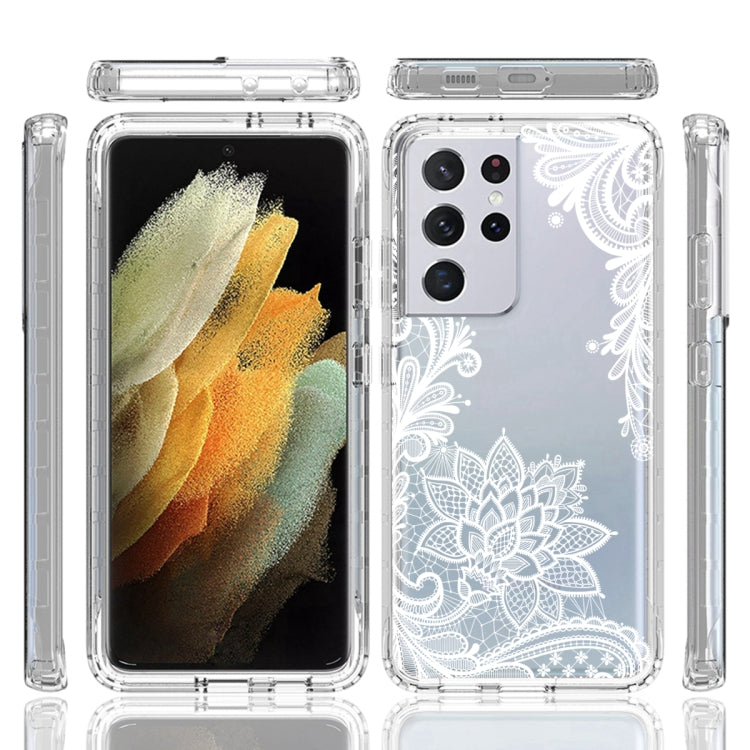 For Samsung Galaxy S21 Ultra 5G PC+TPU Transparent Painted Phone Case