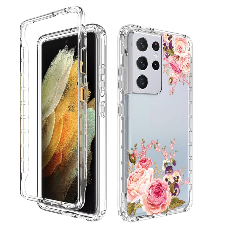 For Samsung Galaxy S21 Ultra 5G PC+TPU Transparent Painted Phone Case
