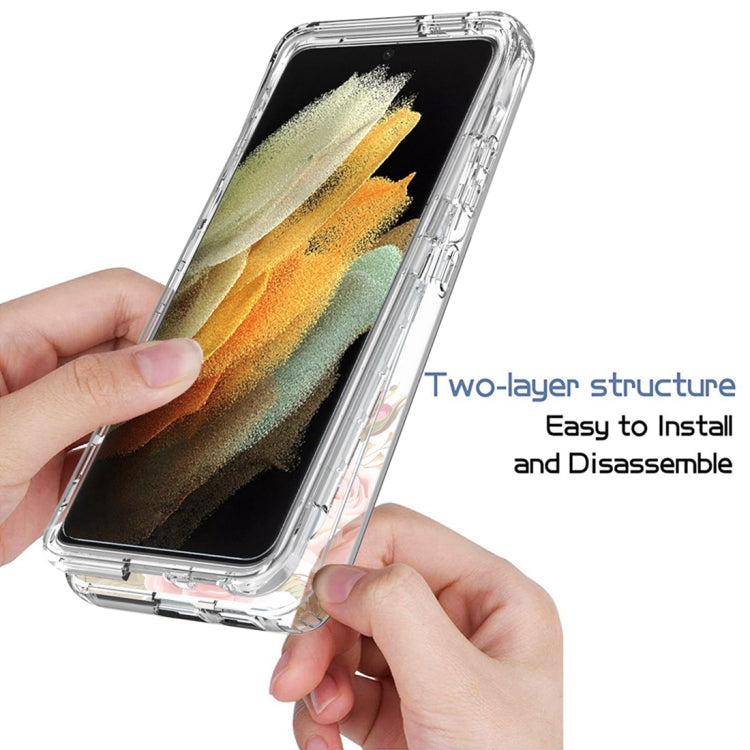For Samsung Galaxy S21 Ultra 5G PC+TPU Transparent Painted Phone Case