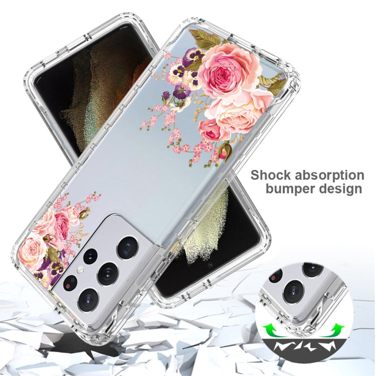 For Samsung Galaxy S21 Ultra 5G PC+TPU Transparent Painted Phone Case