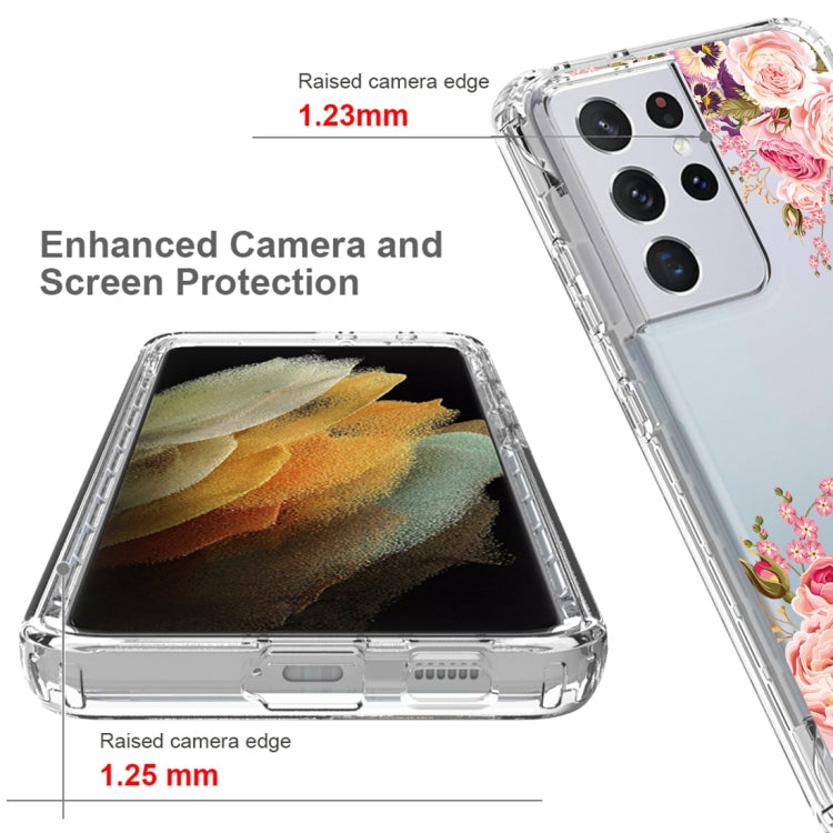 For Samsung Galaxy S21 Ultra 5G PC+TPU Transparent Painted Phone Case