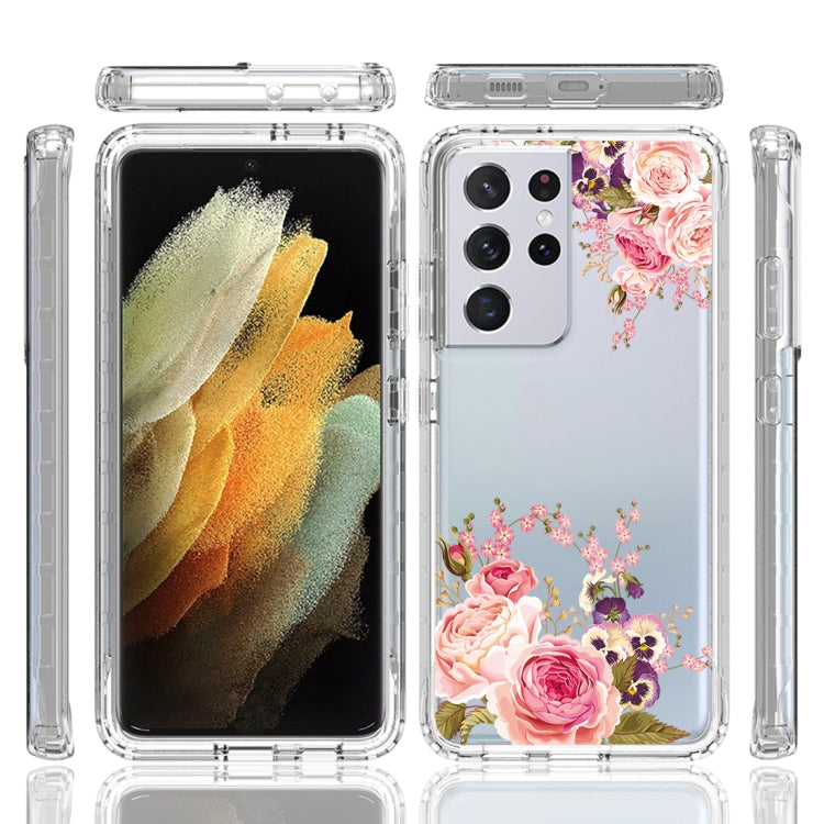 For Samsung Galaxy S21 Ultra 5G PC+TPU Transparent Painted Phone Case