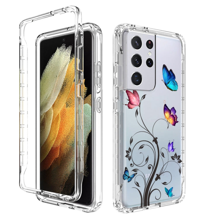 For Samsung Galaxy S21 Ultra 5G PC+TPU Transparent Painted Phone Case