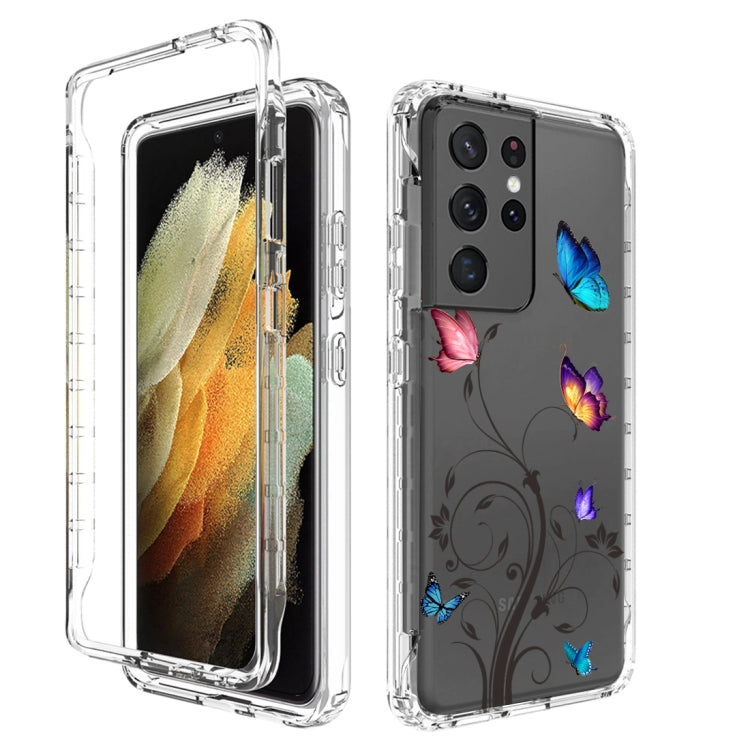 For Samsung Galaxy S21 Ultra 5G PC+TPU Transparent Painted Phone Case