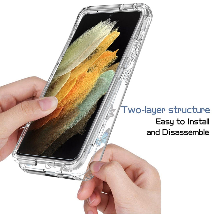 For Samsung Galaxy S21 Ultra 5G PC+TPU Transparent Painted Phone Case