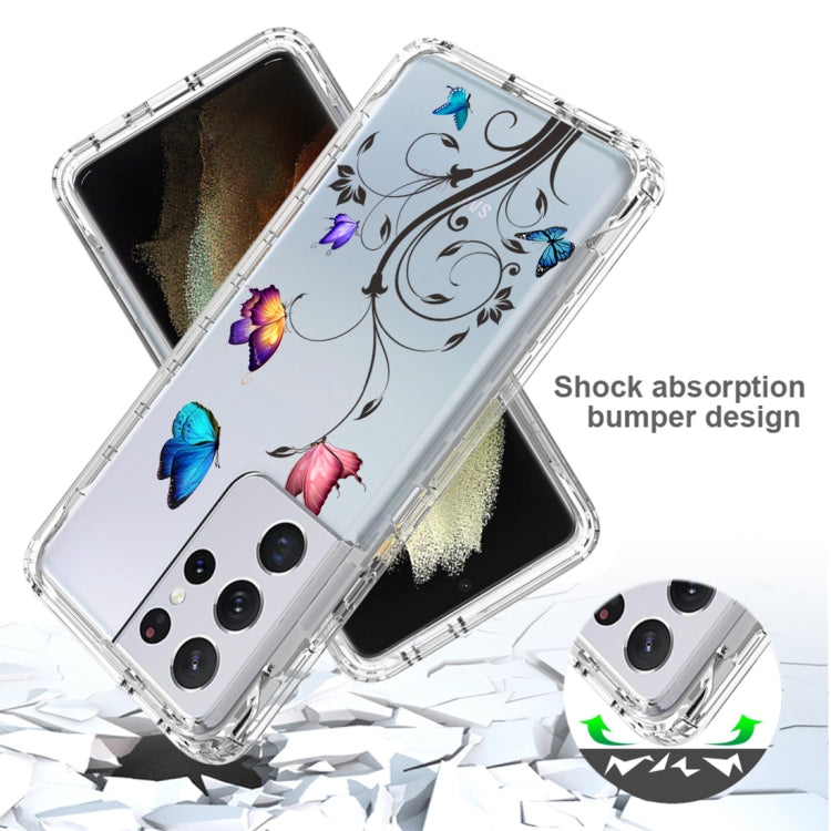 For Samsung Galaxy S21 Ultra 5G PC+TPU Transparent Painted Phone Case