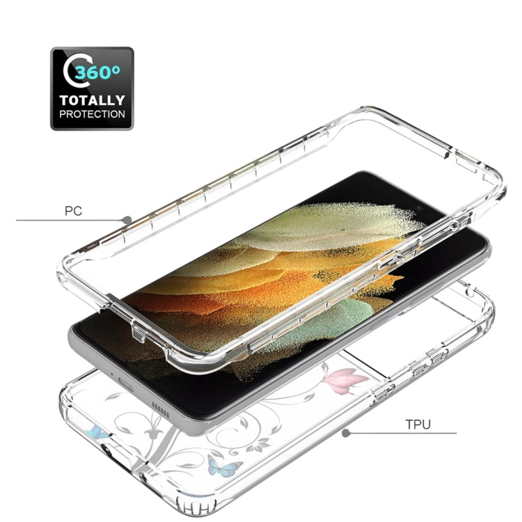 For Samsung Galaxy S21 Ultra 5G PC+TPU Transparent Painted Phone Case