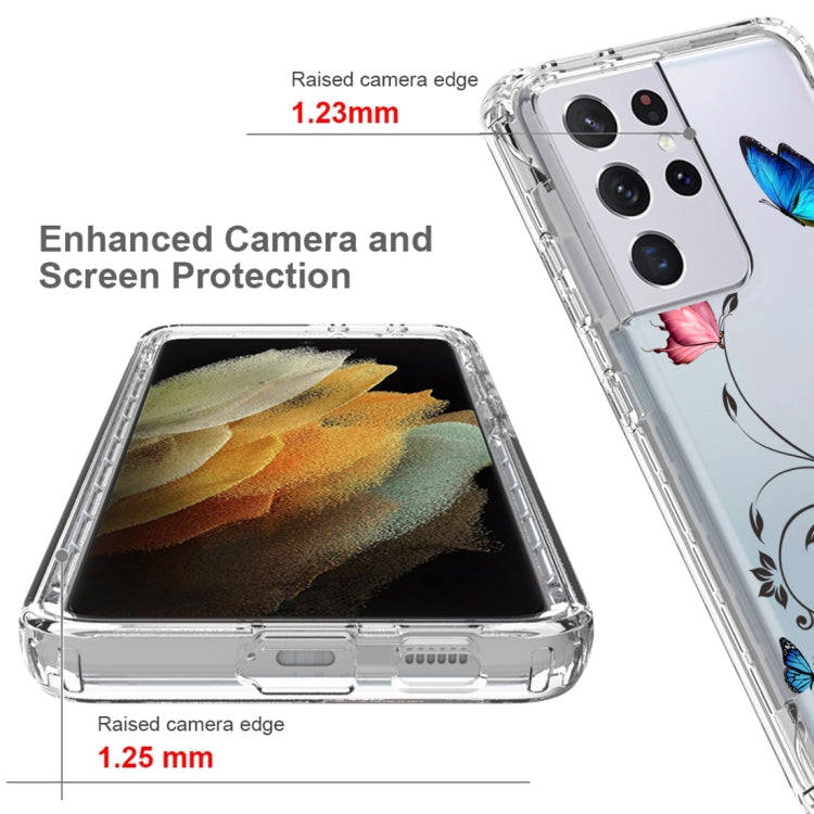 For Samsung Galaxy S21 Ultra 5G PC+TPU Transparent Painted Phone Case