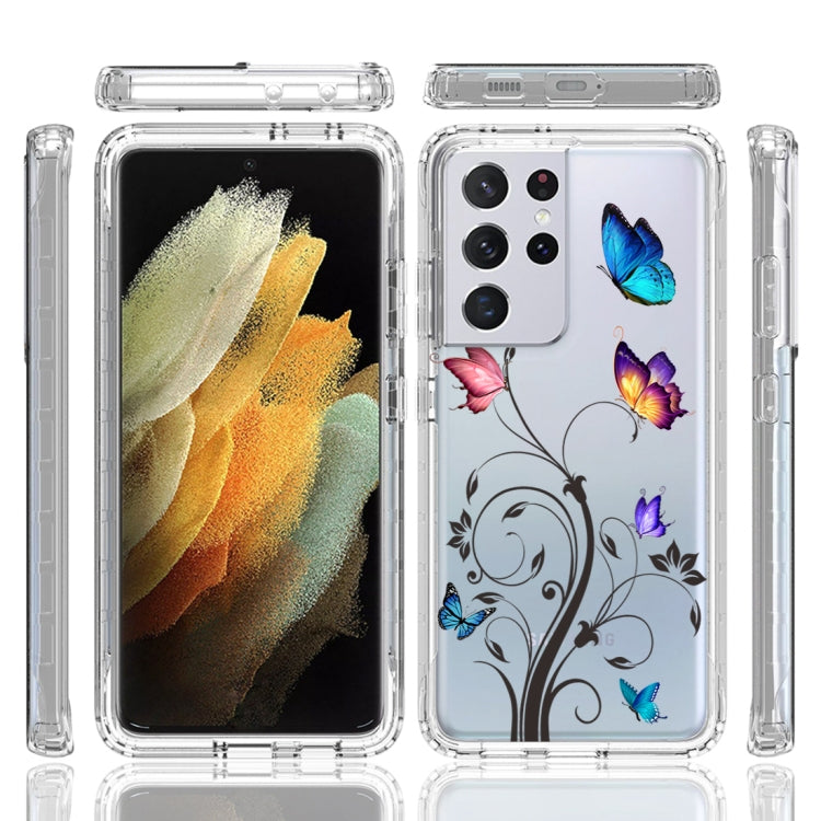 For Samsung Galaxy S21 Ultra 5G PC+TPU Transparent Painted Phone Case
