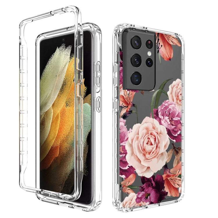 For Samsung Galaxy S21 Ultra 5G PC+TPU Transparent Painted Phone Case