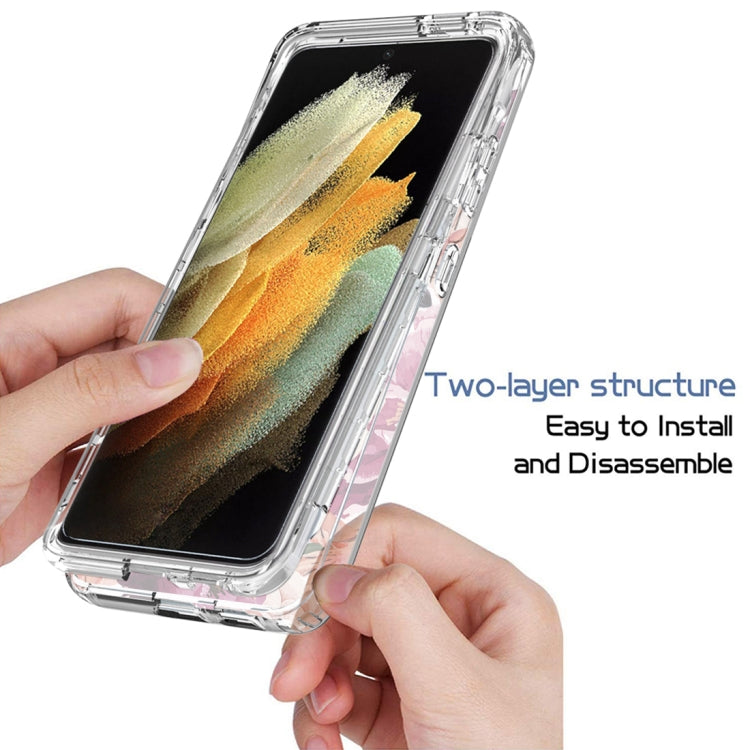 For Samsung Galaxy S21 Ultra 5G PC+TPU Transparent Painted Phone Case