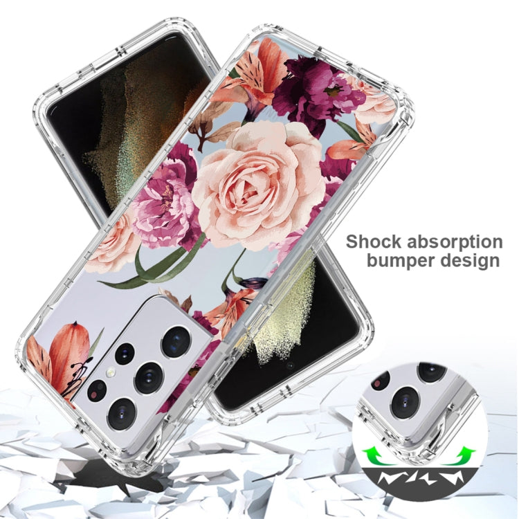 For Samsung Galaxy S21 Ultra 5G PC+TPU Transparent Painted Phone Case